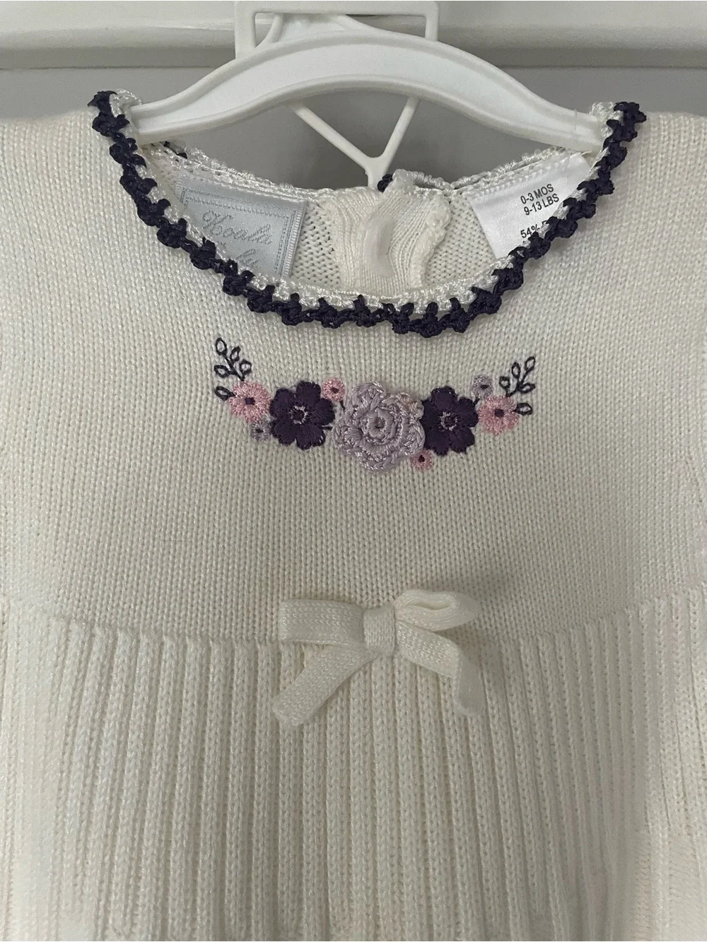 Koala Baby Boutique Cream Knit Baby Dress & Bloomers